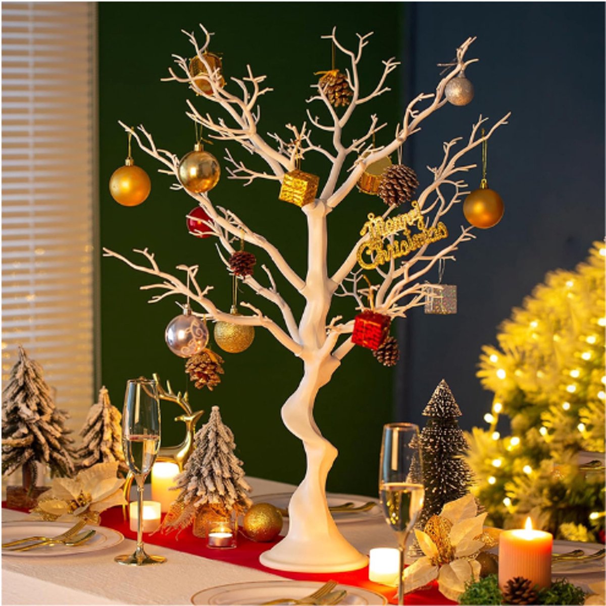 75 Cm Kunstboom Voor Tafel – Decoratieve Centerpiece Boom Voor Bruiloft – Kerst – Verjaardag – Feest – Binnen En Buiten – Huis – Tuin – 1 Stuk