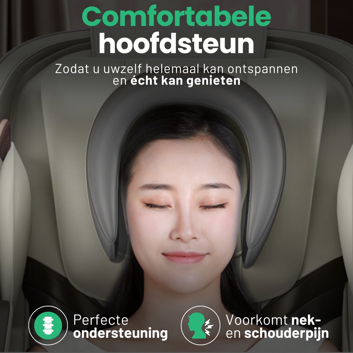 AlienComfort Shiatsu Massagestoel LUNA - Grijs - Compact - afbeelding 3