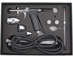 Portable Airbrush Spray Gun Set - Paint Spray Kit met 0.3 Mm 0.5 Mm 0.8 Mm Nossles - 2CC 5CC 13CC Cups voor Kleurmodellen - Leren Kleding - Auto Printing