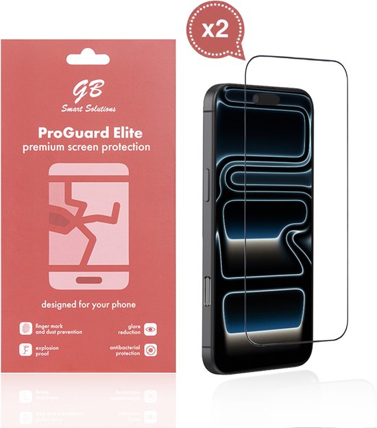 Protecteur d'écran GB ProGuard Elite pour iPhone 17 Pro - 2 pièces – Verre Trempé – Couverture Complète – Résistant aux Rayures & Absorption des Chocs