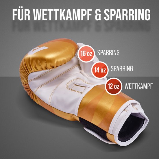 Gants de boxe Apollo , Cuir PU, gants de boxe thaïlandais, pour sac de boxe, entraînement, sparring, Fitness, Gants MMA, Gants de kickboxing, Gants de boxe femmes et hommes 12/14/16 oz