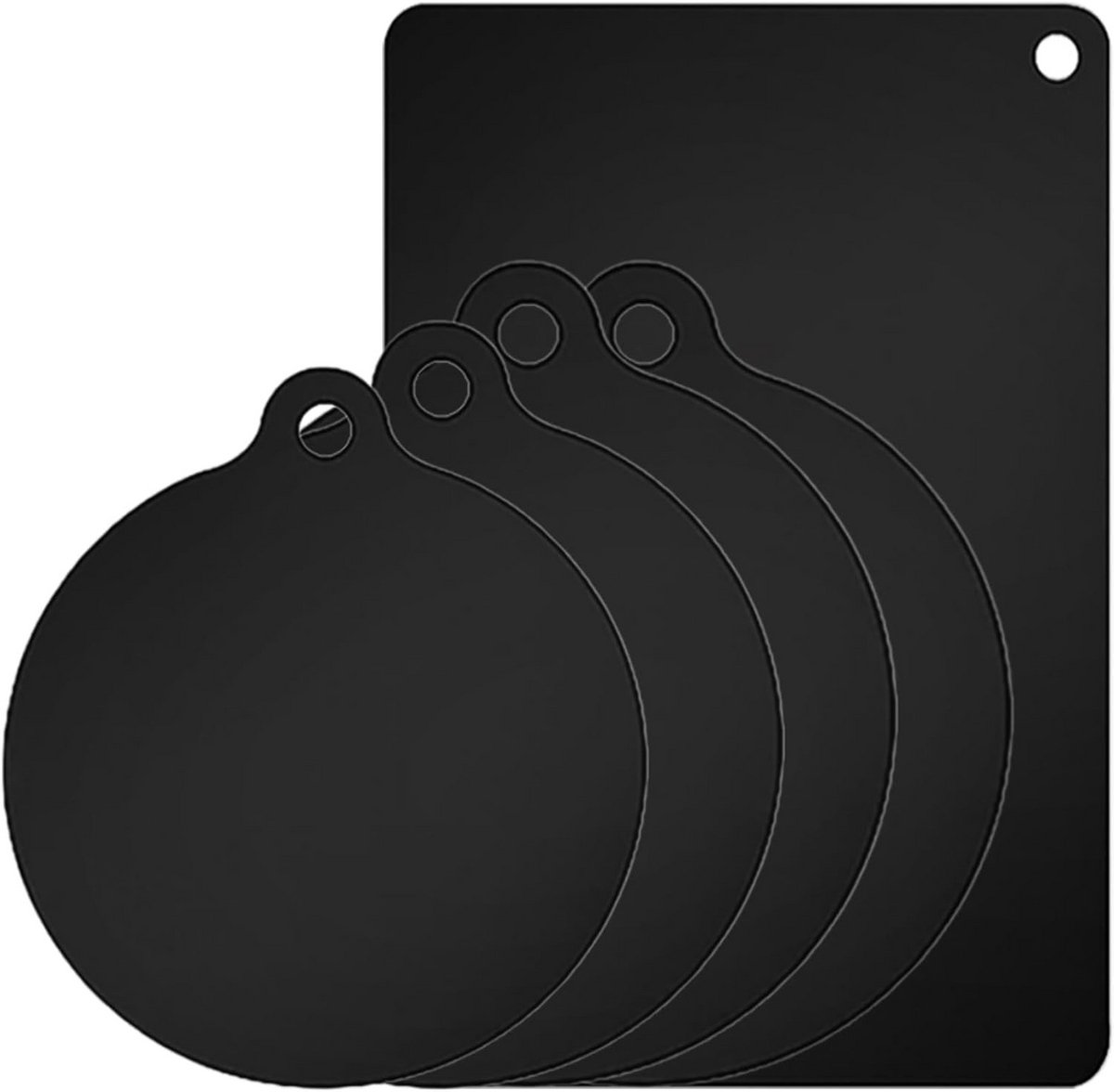 Set van 5 Silicone Matjes voor Inductie Kookplaat - Hittebestendig Zwarte Beschermer