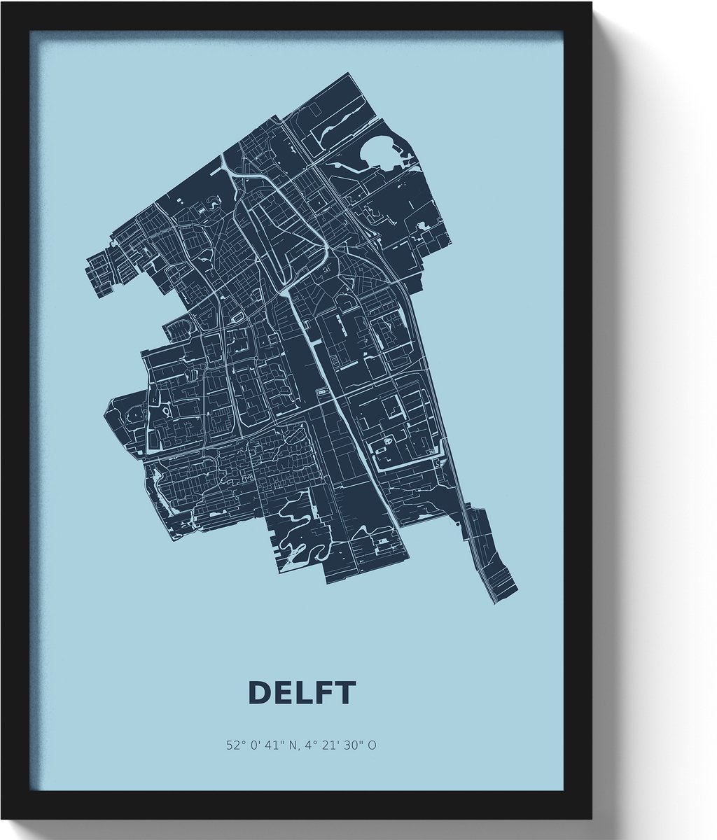 Poster Delft A3 - 30 x 42 cm - Blauw (Exclusief Lijst)