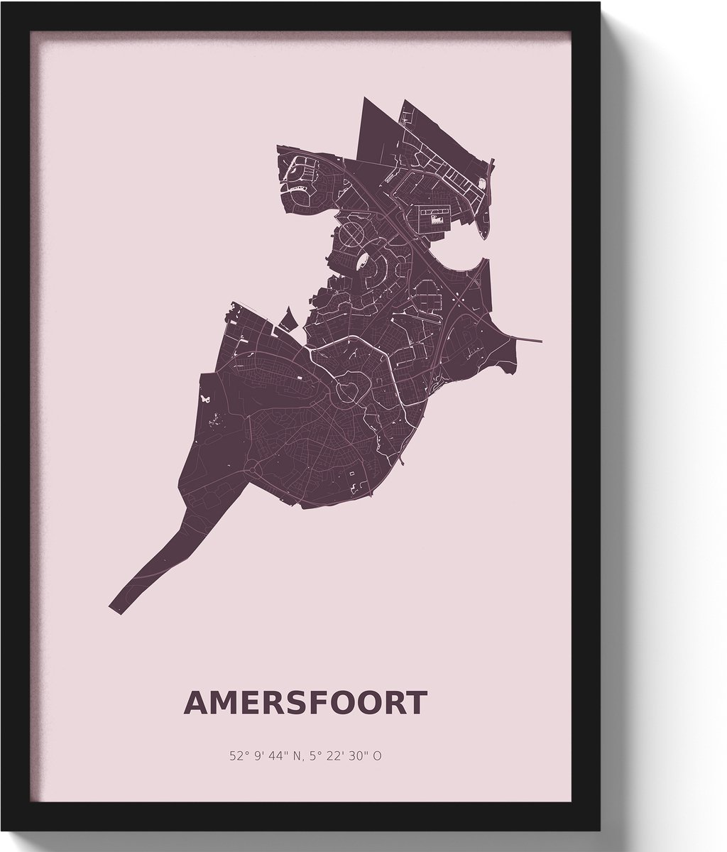 Poster Amersfoort A3 - 30 x 42 cm - Paars (Exclusief Lijst)