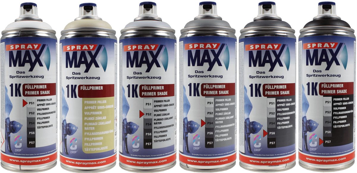 1K Vulprimer in Spuitbus SPRAYMAX - Medium grijs