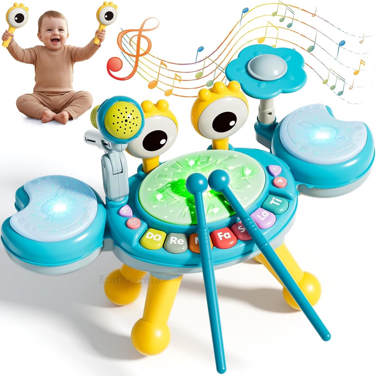 Kraftverdia 4-in-1 Drum & Zing Muziekinstrument