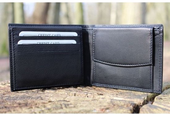 Portefeuille Homme Cuir Véritable Zwart - Portefeuille Cuir - Tout Cuir - Billfold - Portefeuille Homme