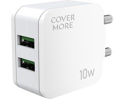 Dubbele usb Adapter - Gecertificeerde oplader - Oplaadstekker voor smartphone, tablet, koptelefoon, accessoires - Met 2 usb A poorten - 12w 5v 2a adapter