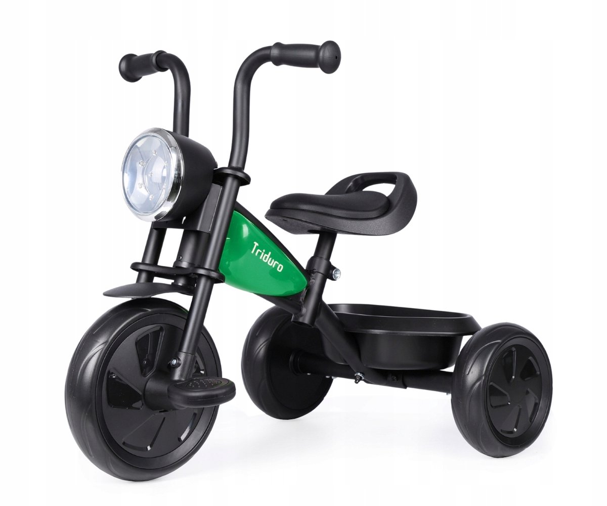 Qplay Triduro Driewieler - Groen, Motorlook met Licht & Geluid