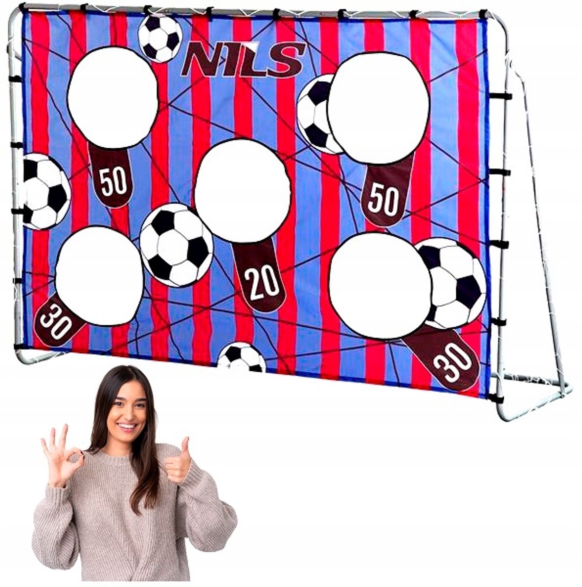 Voetbaldoel 215x150cm met Precisie Oefenpaneel en Net