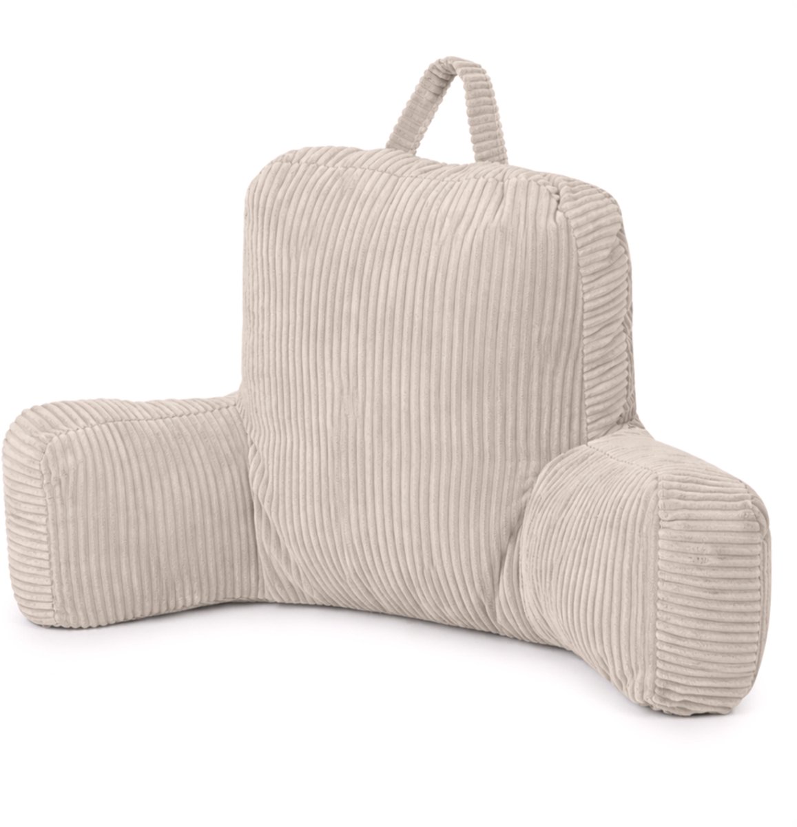 Flumi - Leeskussen voor volwassenen - rugkussen met armleuningen - geschikt voor lezen en ontspanning - beige
