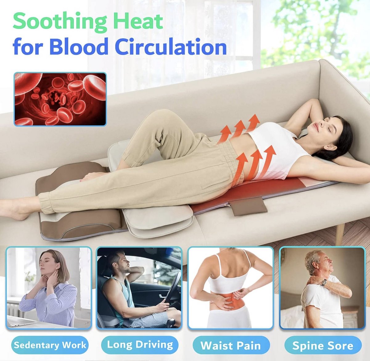 Elektrische Massage Mat met Warmte - Opvouwbare Massagemat - afbeelding 2