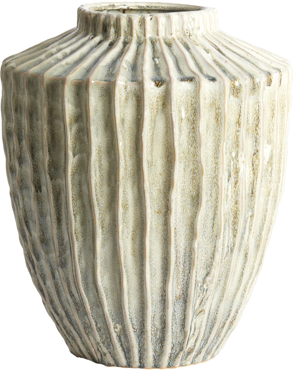 TALEA vaas keramiek olijfgroen-crème – Ø32x40 cm