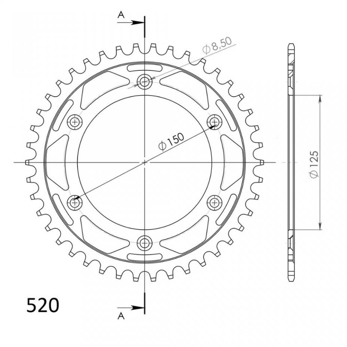 Couronne de transmission SUPERSPROX pour moto Husqvarna 701 Supermoto Après 2016 42 dents Pas 520 Alésage 125mm Neuf