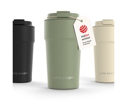 LARS NYSØM Bevægelse Thermos Coffee Mug-to-go 500ml - BPA-vrij met Isolatie - Lekvrije Roestvrijstalen Thermosbeker (Sage Green)
