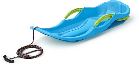 Slee Hornet - blauw - 80 cm - met rem - voor kinderen - kinderslee - winterpret sleetje