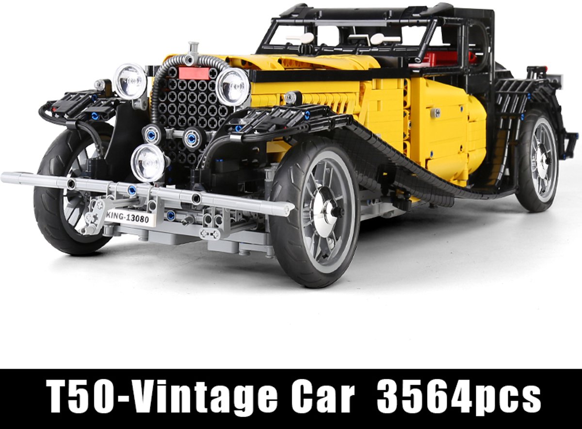 Mould King 13080 -v2 - Bugatti 50T - Oldtimer - Bouwset - Past op bekende merken - 3564 onderdelen
