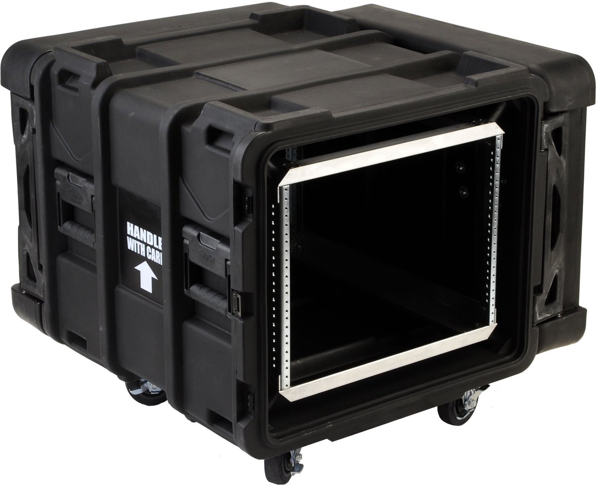 SKB - rSeries - 8U Shock Rack - Zwart - 24-inch diep - met Wielen