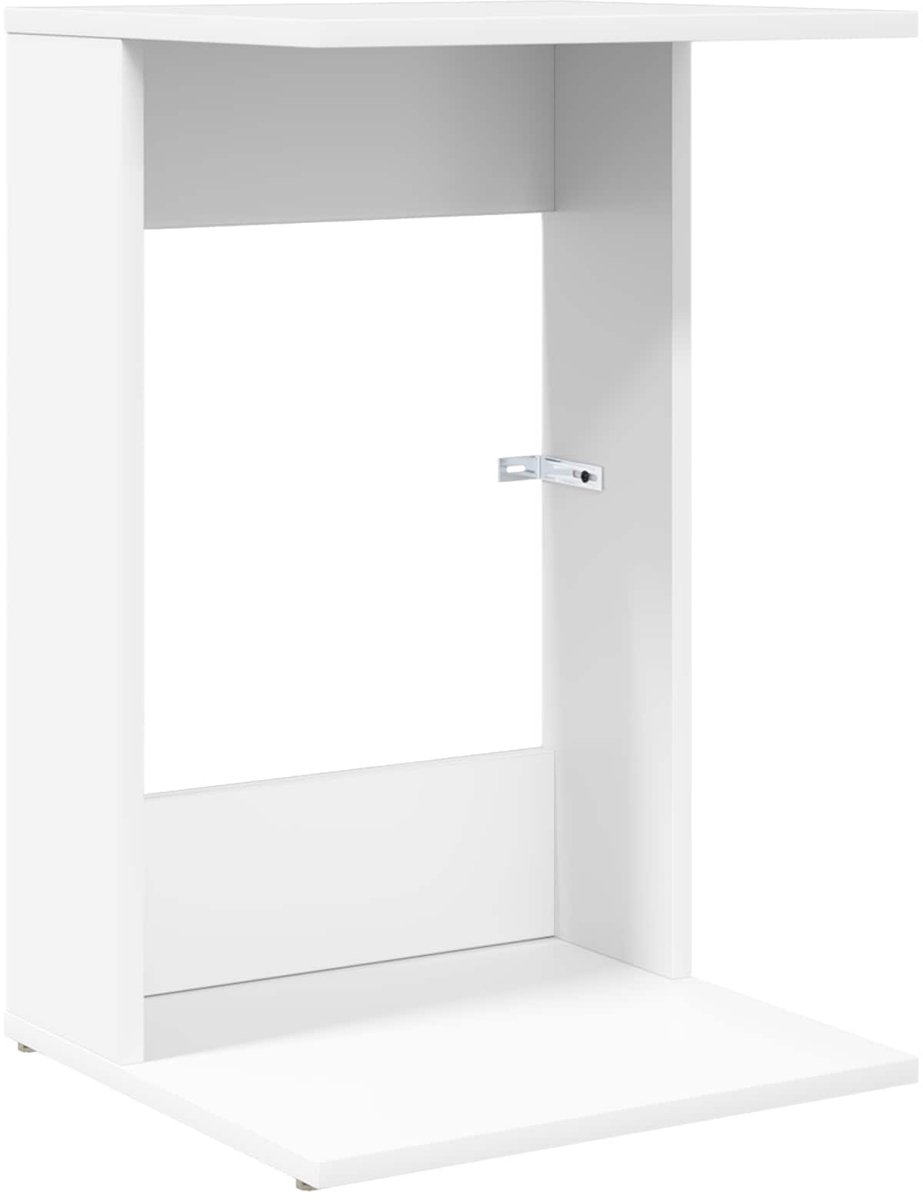 vidaXL Bijzettafel - Wit - 40 - x - 38 - x - 62,5 - cm - Bewerkt - hout