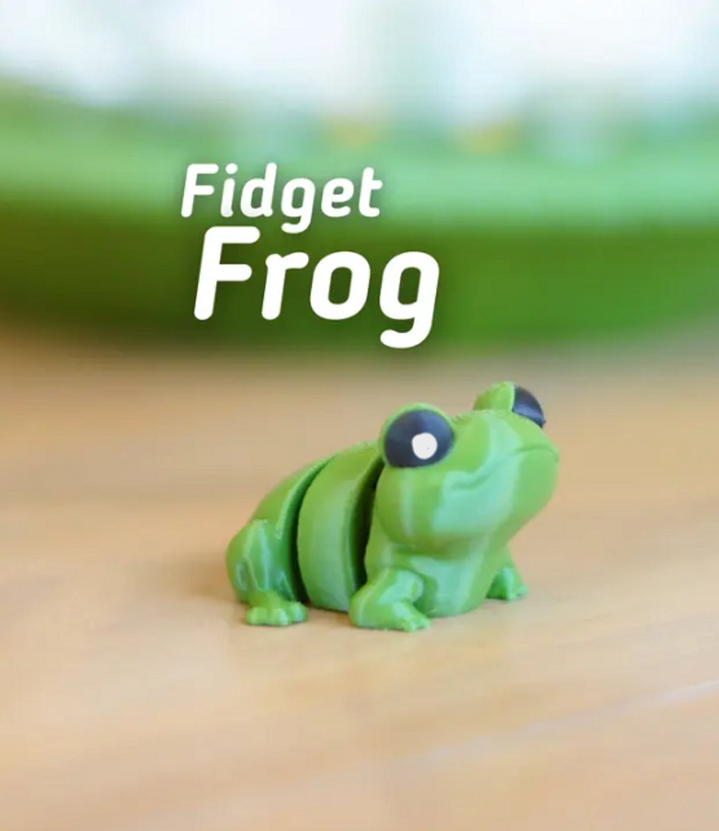 Fidget Kikker 3D Print - Vera's Arts & Dice | Fidget Frog 3D Print - Sensory Speelgoed - Verzamelobject - Kikker - Groen Zwart Wit