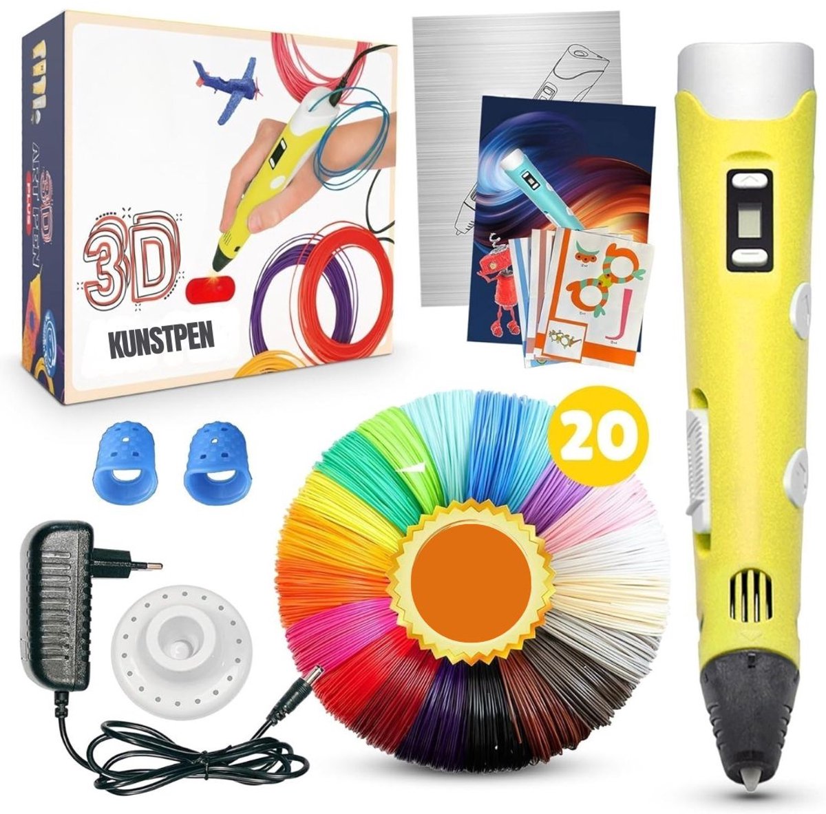SCH® 3D Pen Starterspakket - 3D Pen - Geel - 22cm x 17cm x 10cm