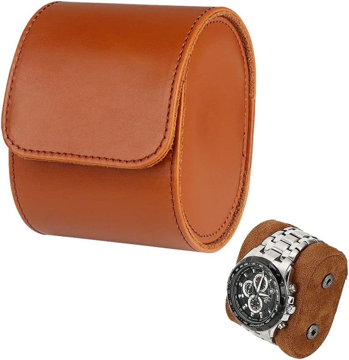 PU Leather Watch Roll - Brown Watch Display Case - Watch Box voor Kerst - Verjaardag - Jubileum - Voor Mannen en Vrouwen