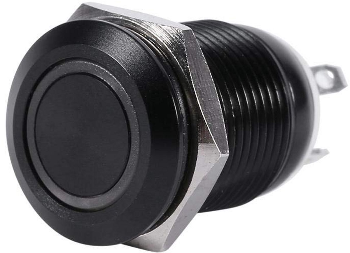 Waterdichte 12mm LED Drukknop Schakelaar - Momentary Aan/Uit - 12V Blauw Licht voor Auto & Motor