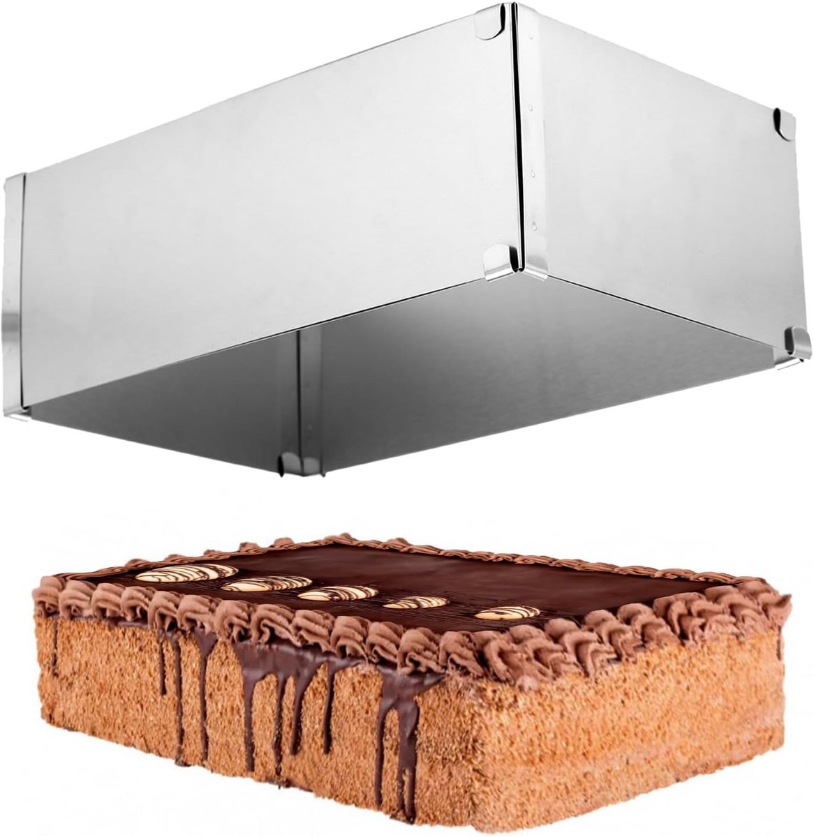 Verstelbare RVS Bakvorm voor Taarten en Desserts, Uitschuifbaar