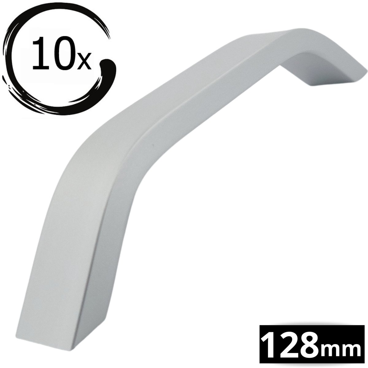 10X Handgreep Aluminium 128mm Tulsa - Greepjes - Handgreep - Handgrepen keukenkastjes - Handvatten - Meubelgreep Aluminium - Handgrepen voor deurtjes