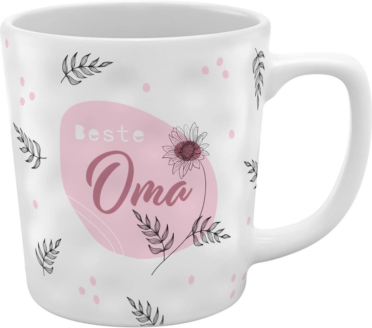Aardewerk Mok met Opdruk "Beste Oma" - Structuur Beker 37 cl Multikleurig Geschenk