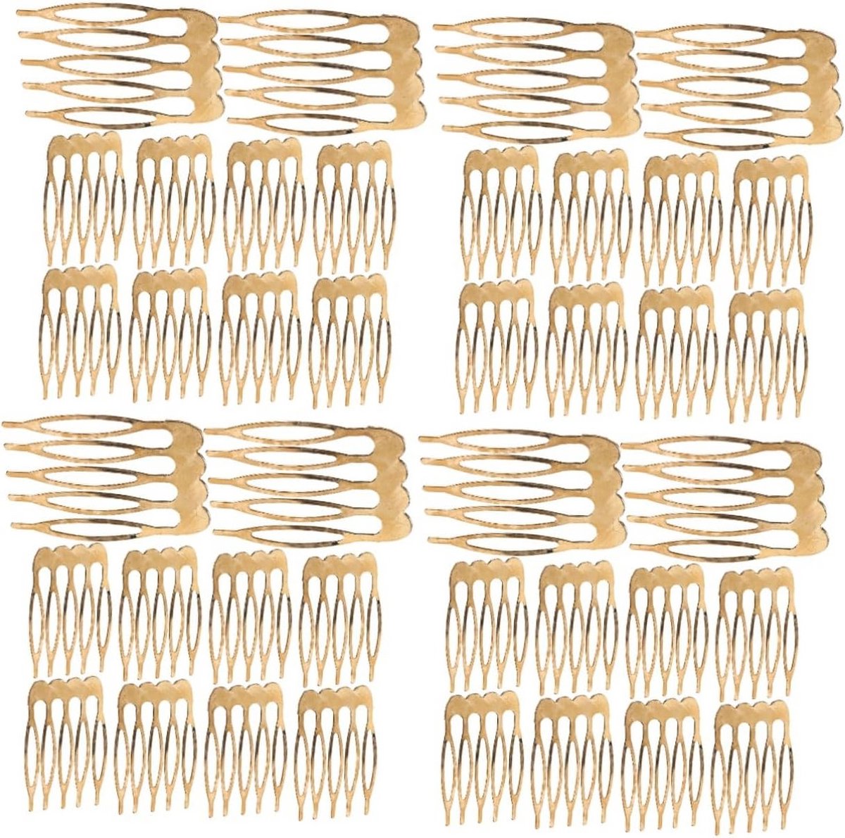 40 Stuks Gouden Vijftandige Haarkammen - Mini Schuifspeldjes voor Bruid & Kapsels