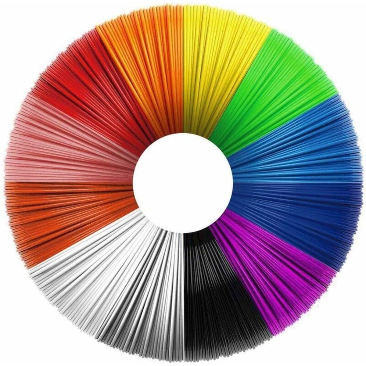 GELLDG 3D-printpen PLA-liner - 1,75 mm - 12 kleuren - 5 meter per kleur - Navulpakket voor 3D-printpennen - Accessoire liner voor 3D-printpennen - Geschikt voor 3D-printpennen