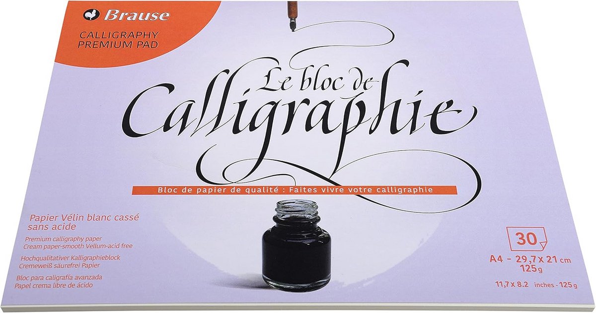 Kalligrafie Papier A4 - 125g Ivoor Wit Perkament - Geschikt Voor Inkt en Quill