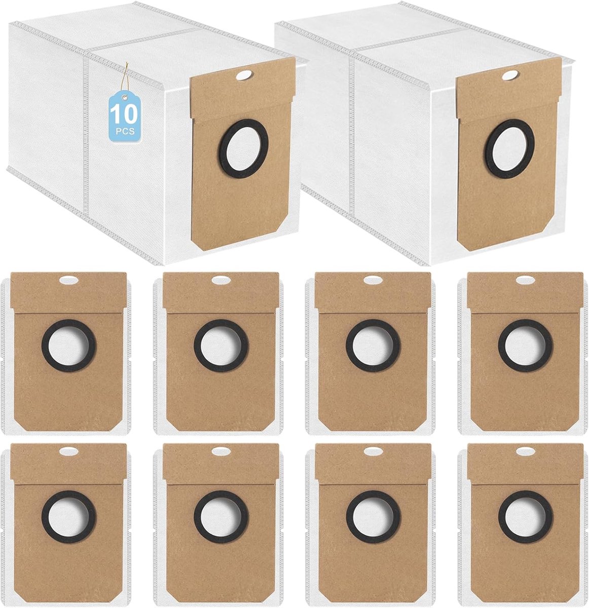 10 stuks stofzuigerzakken - geschikt voor Conga 11090 Cecotec & Haier H11 - JH68U1 & VIOMI Alpha 3 Pro - voor robotstofzuigers