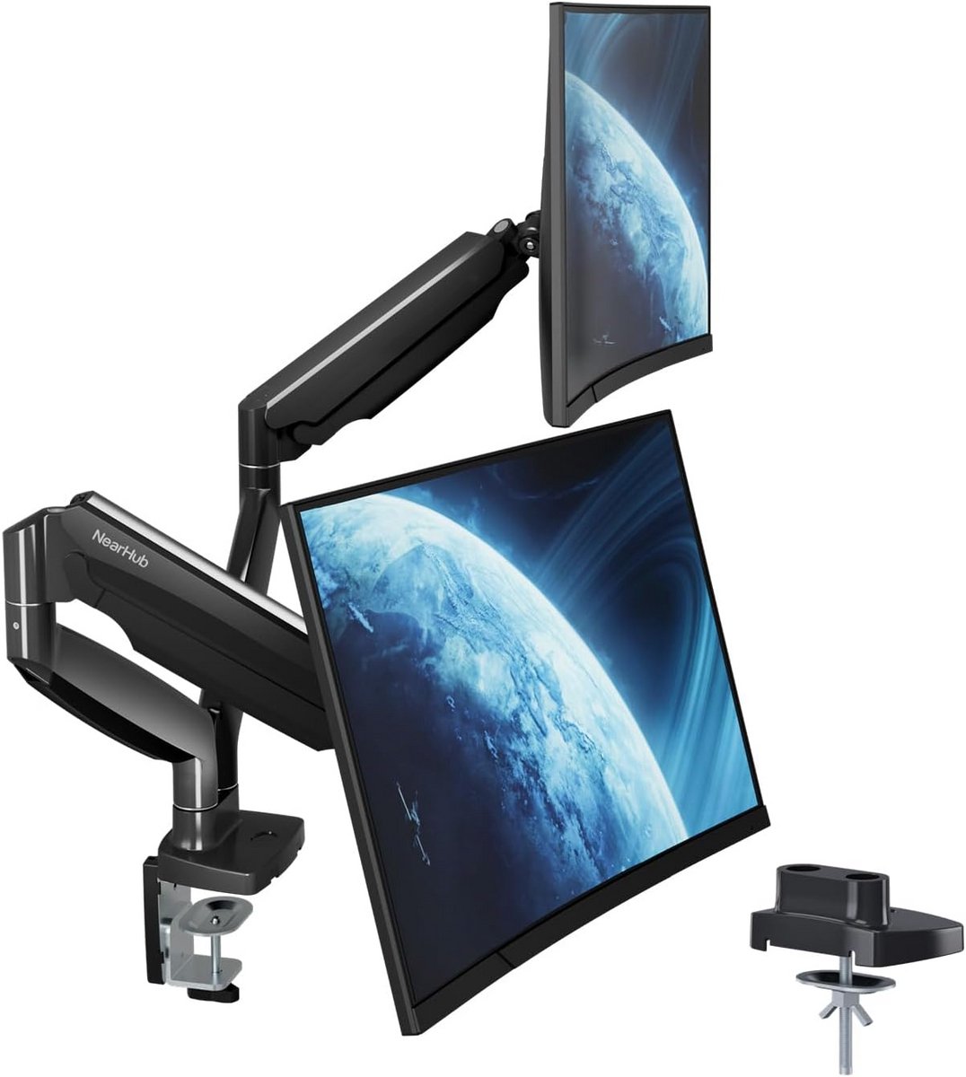 Dubbele Monitorarm Gasveer Verstelbaar voor 2 Schermen tot 35 Inch