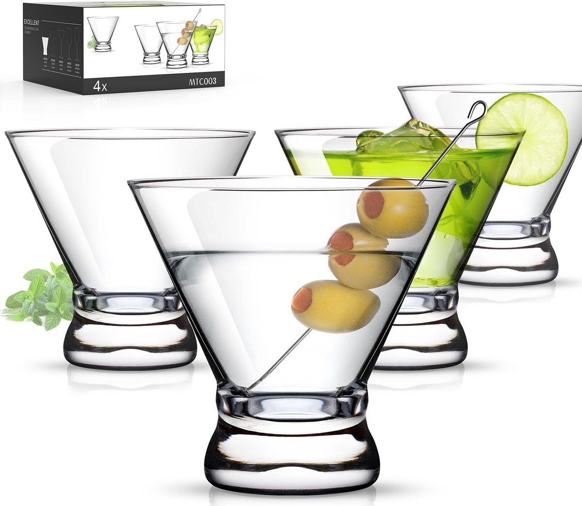Set van 6 Elegante Kristallen Wijnglazen Handgeblazen 390 ml