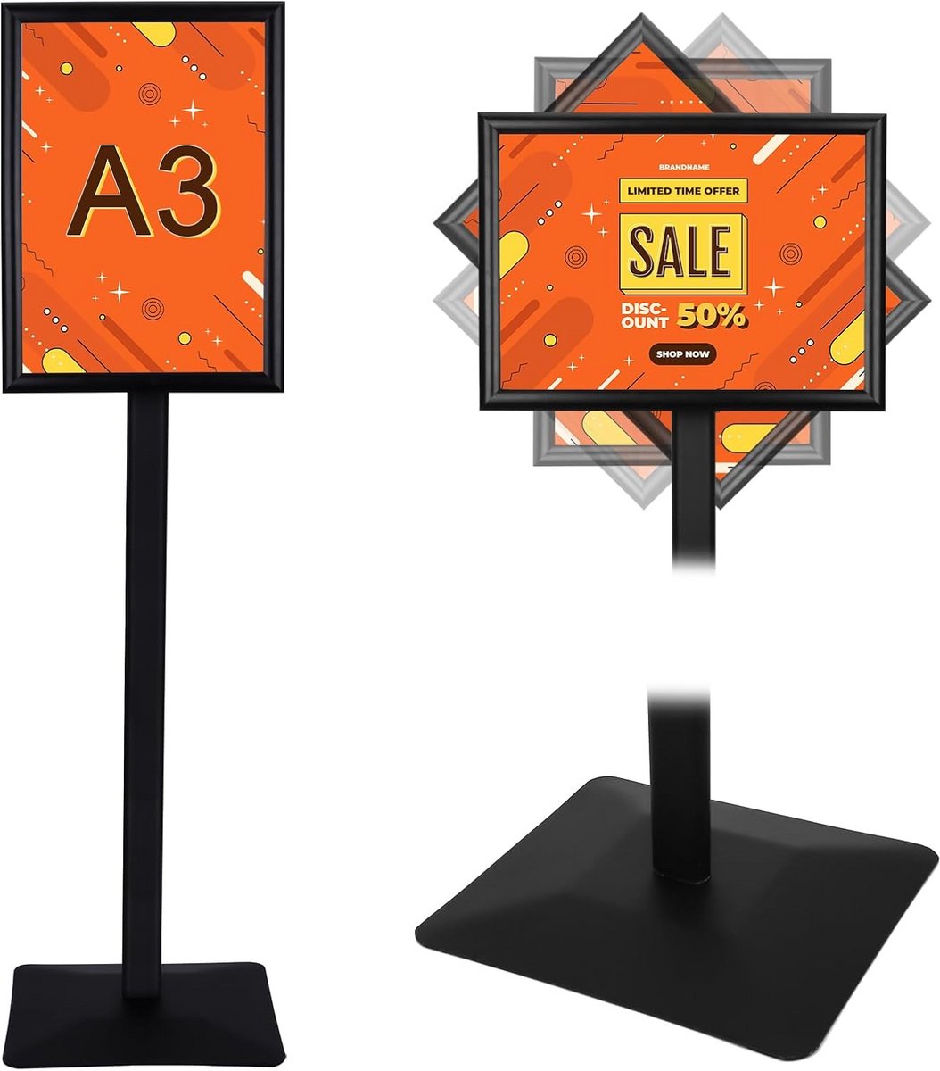 Professioneel Standaard DIN A3 Voor Poster en Informatiebord Zwart