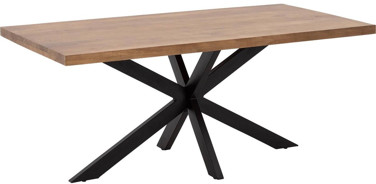 Goossens Lecce Eettafel - Hout - 180 x 76 x 90 cm - Rechthoek - bruin