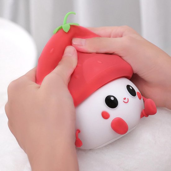 Nachtlampje - Bedlampje - Kindernachtlampje - Tiklampje - Warm licht - Timerfunctie - Woondecoratie - Geschikt voor slaapkamer - Studiekamer - Kinderkamer - Rood - 9,5*9*11,5 cm-1W van Merkloos — afbeelding 4