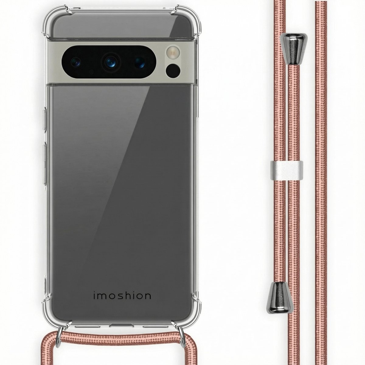 imoshion Hoesje - Geschikt voor Google Pixel 8 Pro - Backcover met koord - Rosé Goud