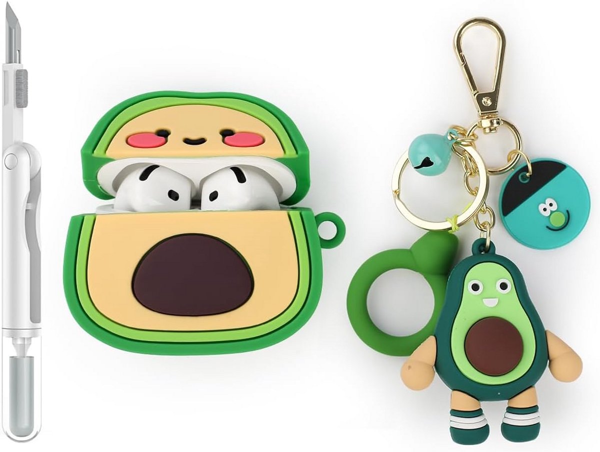 Hoesje en Schoonmaakpen Set voor Draadloze Oortjes 4e Generatie - Siliconen Beschermhoes met Lanyard