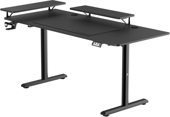 XXL Gaming Bureau met Zit-Sta Functie en Monitorverhoging voor Twee Schermen van HELLO XL — afbeelding 4
