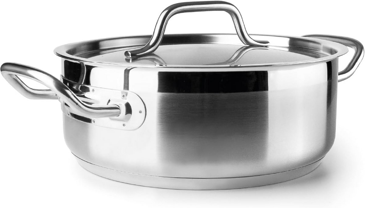 ibili Steel Sauspan 18/10 RVS 1,5L - Geschikt voor Alle Kookplaten - Ovenbestendig tot 180°C - Multi-Layer Bodem - Kunststof Handvat met Logo