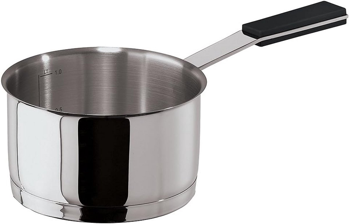Roestvrij staal silicone steelpan grijs 0,7 liter