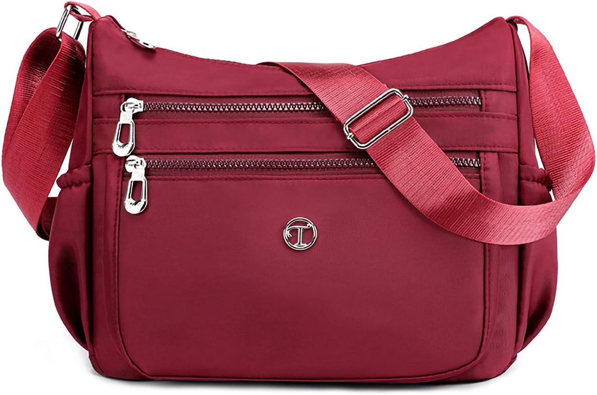 Lichte Nylon Crossbody Tas Vrouwen Grote Schoudertas Met Meerdere Vakken