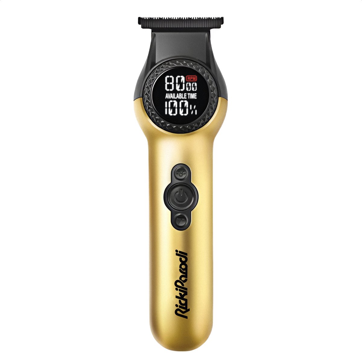 RickiParodi Prime Gold Contour Trimmer – Precisie & Prestige in Eén Krachtige Tool – Inclusief 3 Opzetkammen, LED-licht & Accessoires