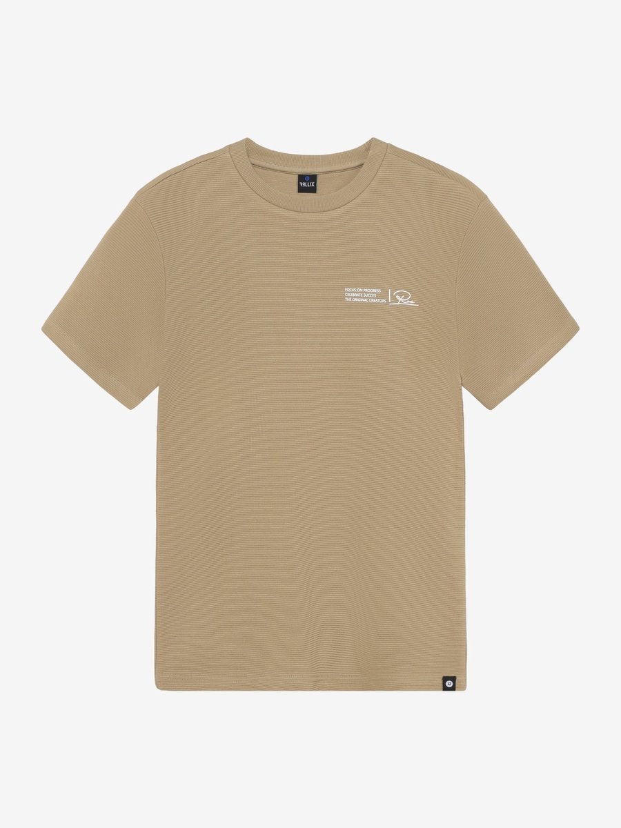 Rellix Oversized T-shirt Xr Polo's & T-shirts Jongens - Polo shirt - Khaki - Maat 152