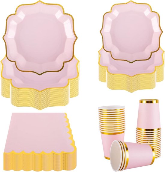 luxe-party-servies-set-lichtroze-met-gouden-accent-voor-30-personen