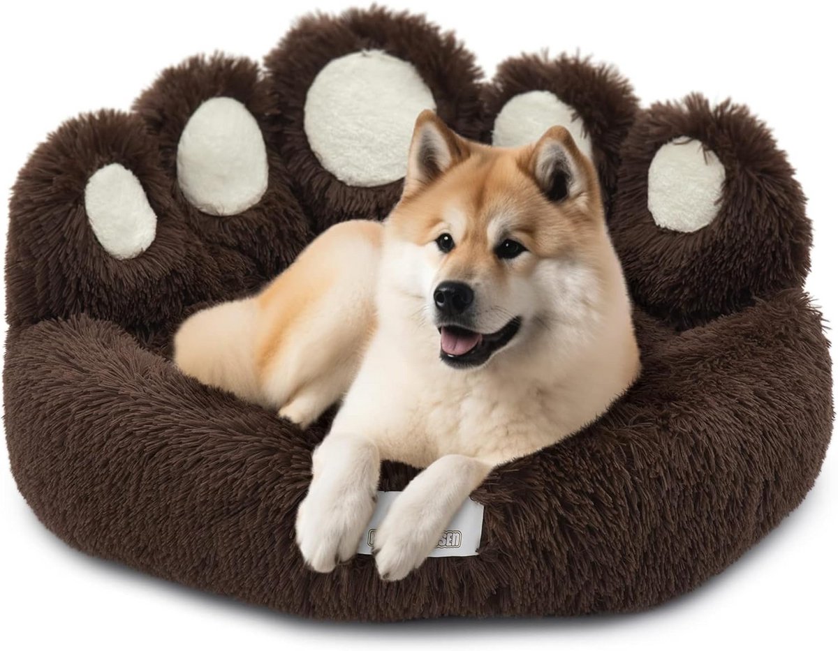 Rond Hondenbed Bruin XS (55 cm) - Comfortabel en Wasbaar Donut Mand voor Kleine Honden