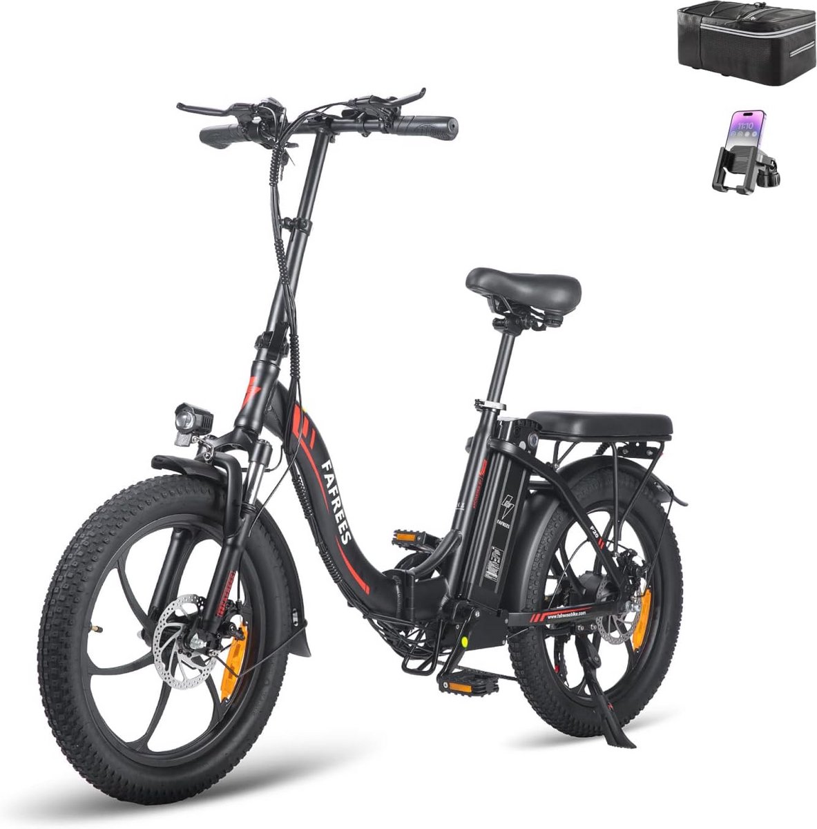 Opvouwbare Elektrische Fiets met 250 W Motor E-Fatbike 20 inch